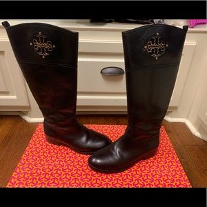 Tory Burch Kiernan Black Riding Boots size 8